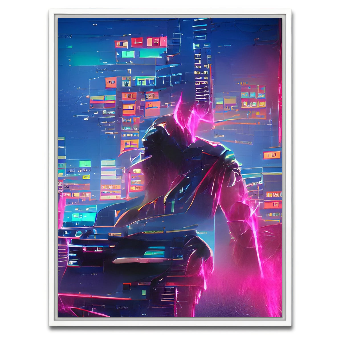 AUTO-MOCKUP WHITE | Futuristic | 1 Piece | White Framed Canvas | group=3x4