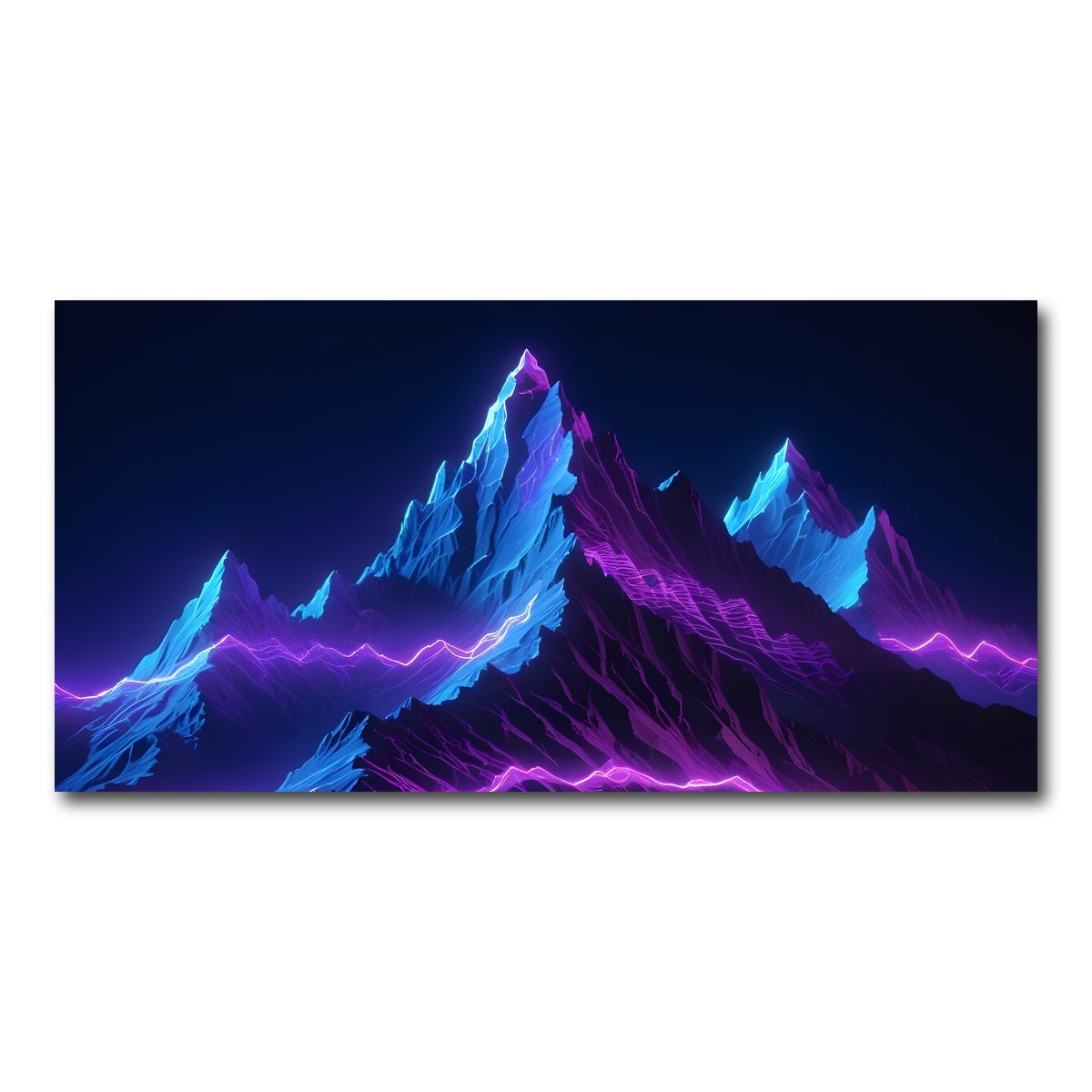 AUTO-MOCKUP WHITE | Futuristic mountain range | 1 Piece | Gallery Wrap Canvas | group=2x1