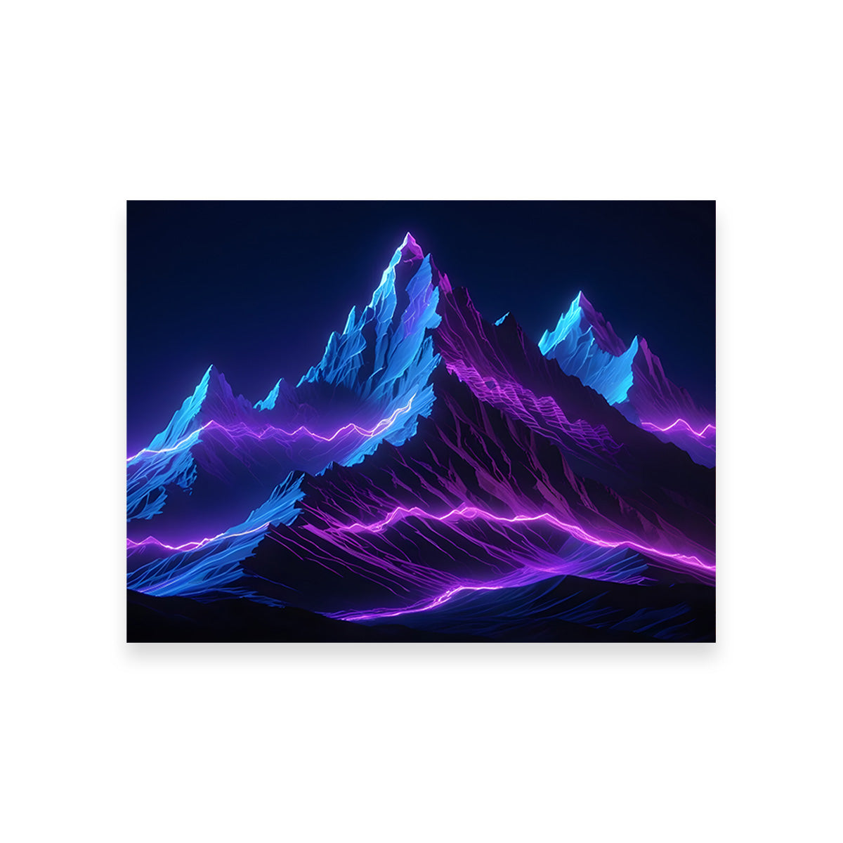 Futuristic Mountain Range Wall Art