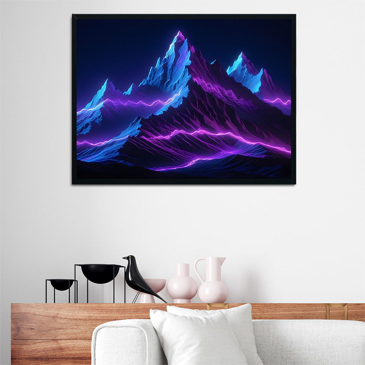 Futuristic Mountain Range Wall Art