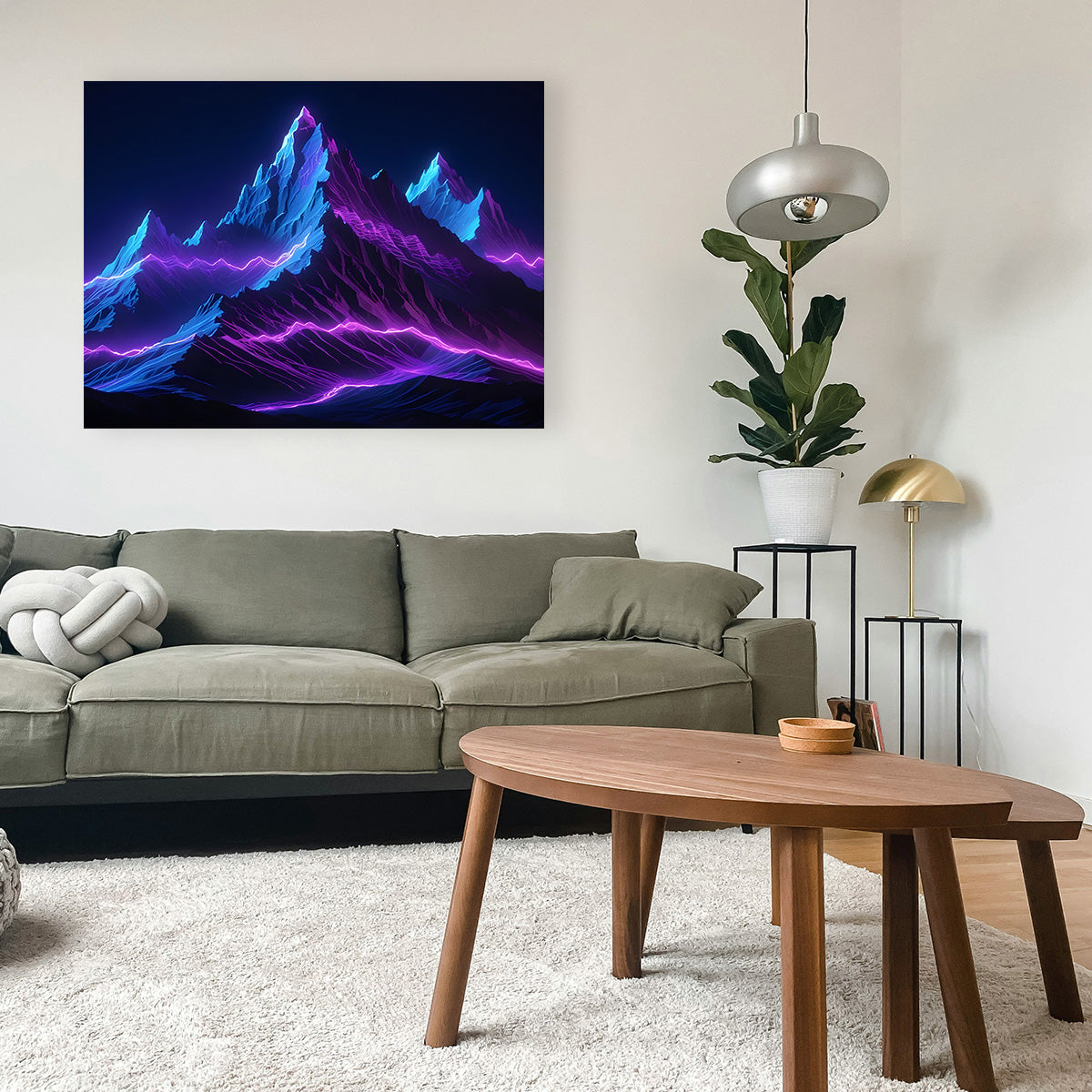 Futuristic Mountain Range Wall Art