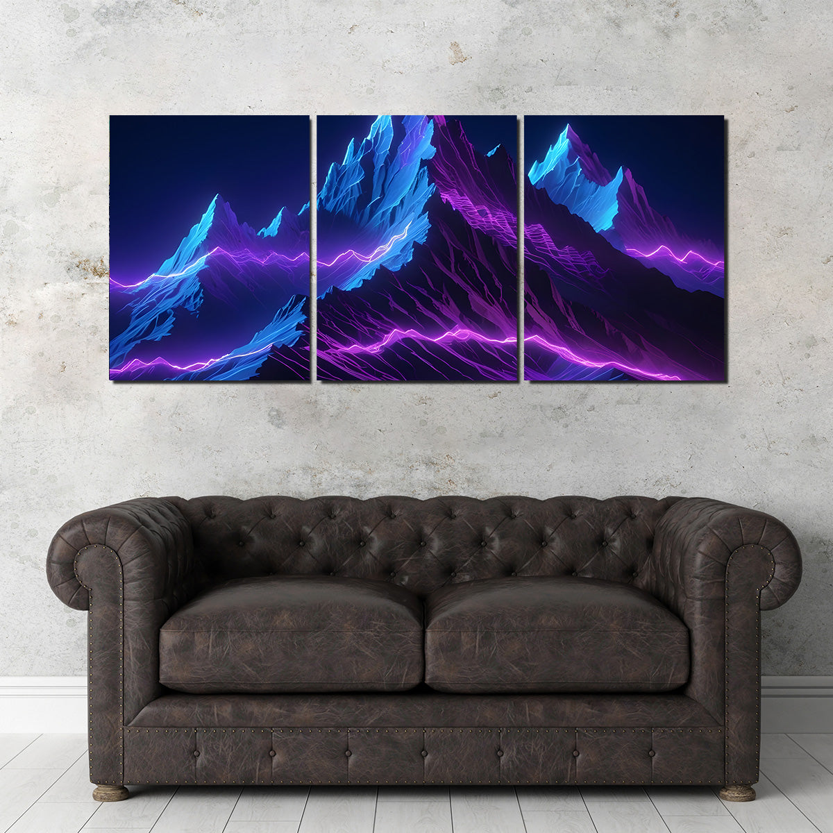 Futuristic Mountain Range Wall Art