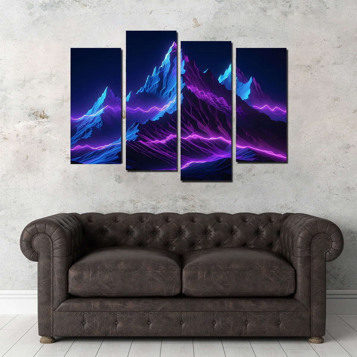 Futuristic Mountain Range Wall Art