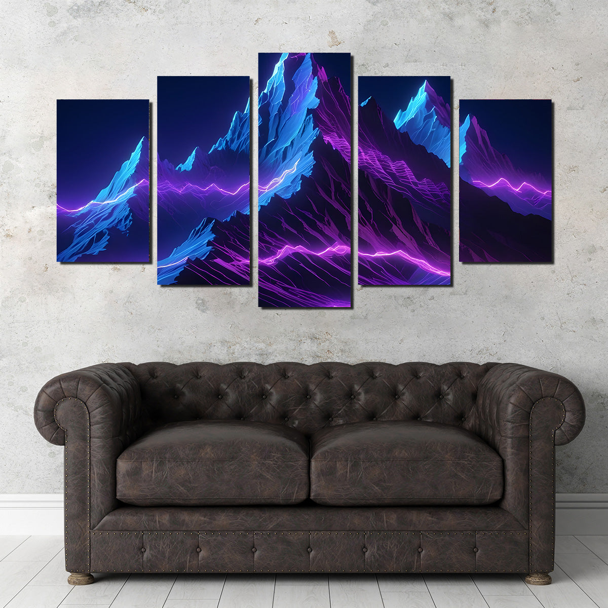 Futuristic Mountain Range Wall Art