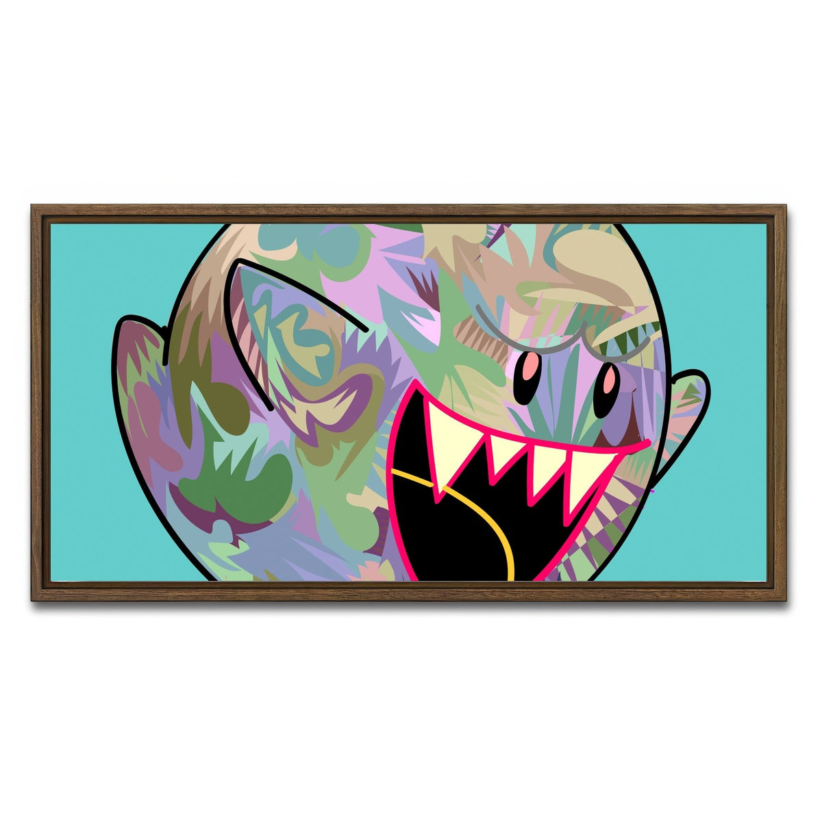AUTO-MOCKUP WHITE | GHOST Fangs | 1 Piece | Walnut Framed Canvas | group=2x1