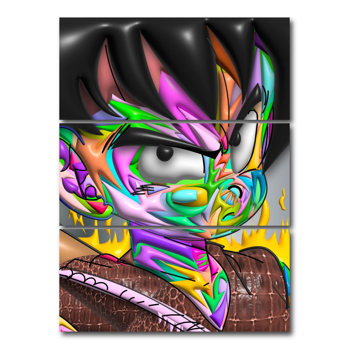 AUTO-MOCKUP WHITE | GOHAN Color | 3 Piece | Gallery Wrap Canvas | group=8x18_stacked