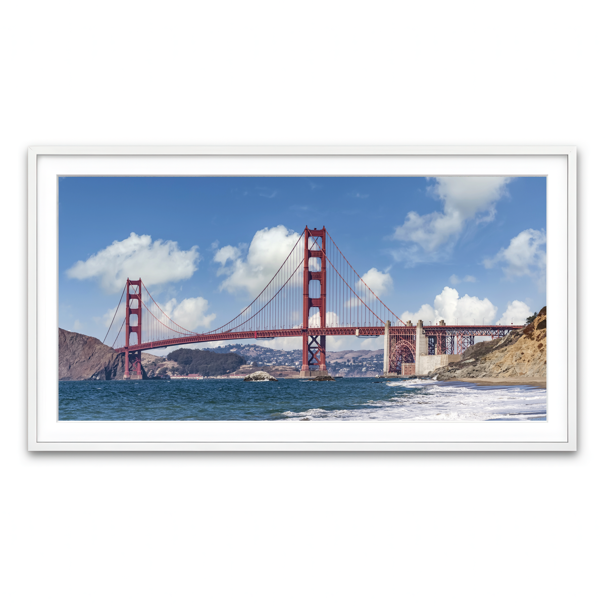 Framed Print 2x1 White