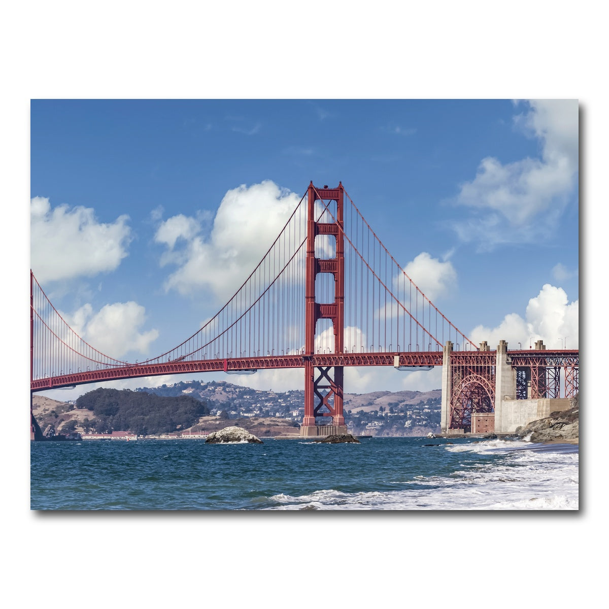 AUTO-MOCKUP WHITE | GOLDEN GATE Baker Beach Panoramic | 1 Piece | Gallery Wrap Canvas | group=4x3