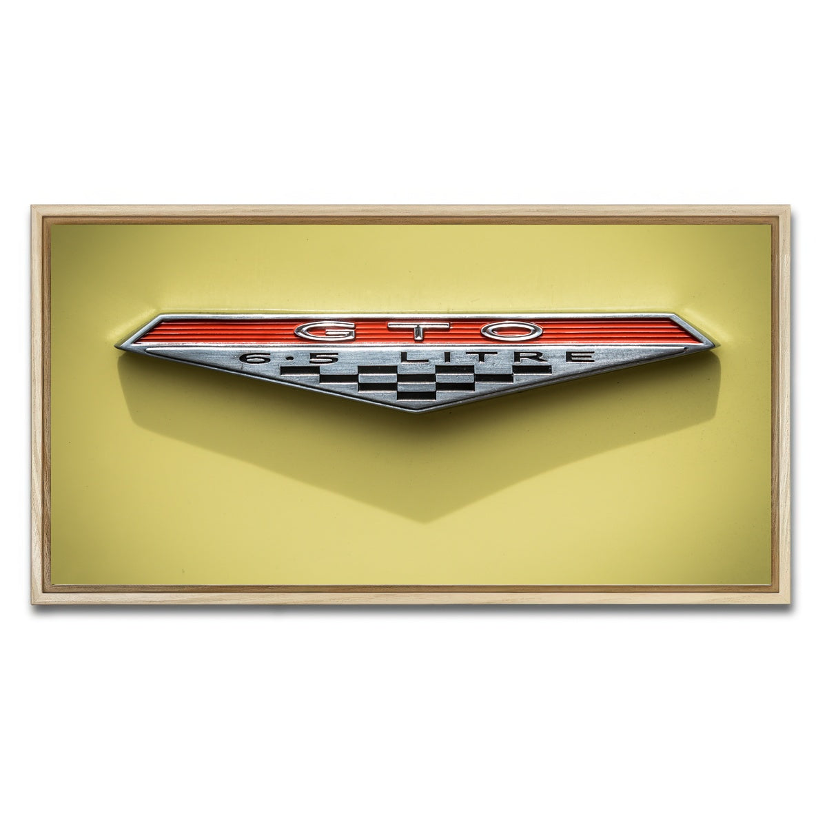 AUTO-MOCKUP WHITE | GTO Emblem | 1 Piece | Natural Framed Canvas | group=2x1