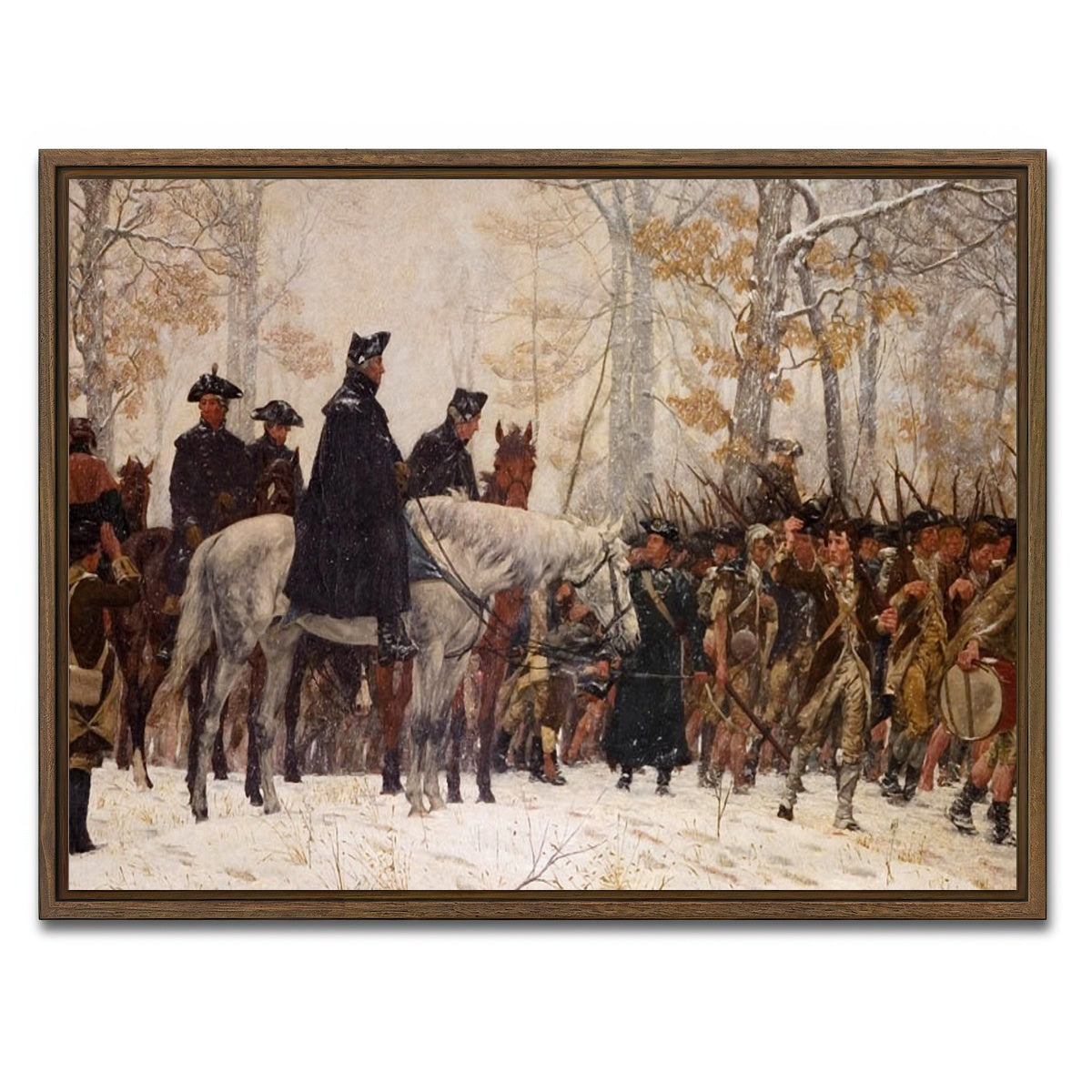 AUTO-MOCKUP WHITE | GW Revolutionary War | 1 Piece | Walnut Framed Canvas | group=4x3