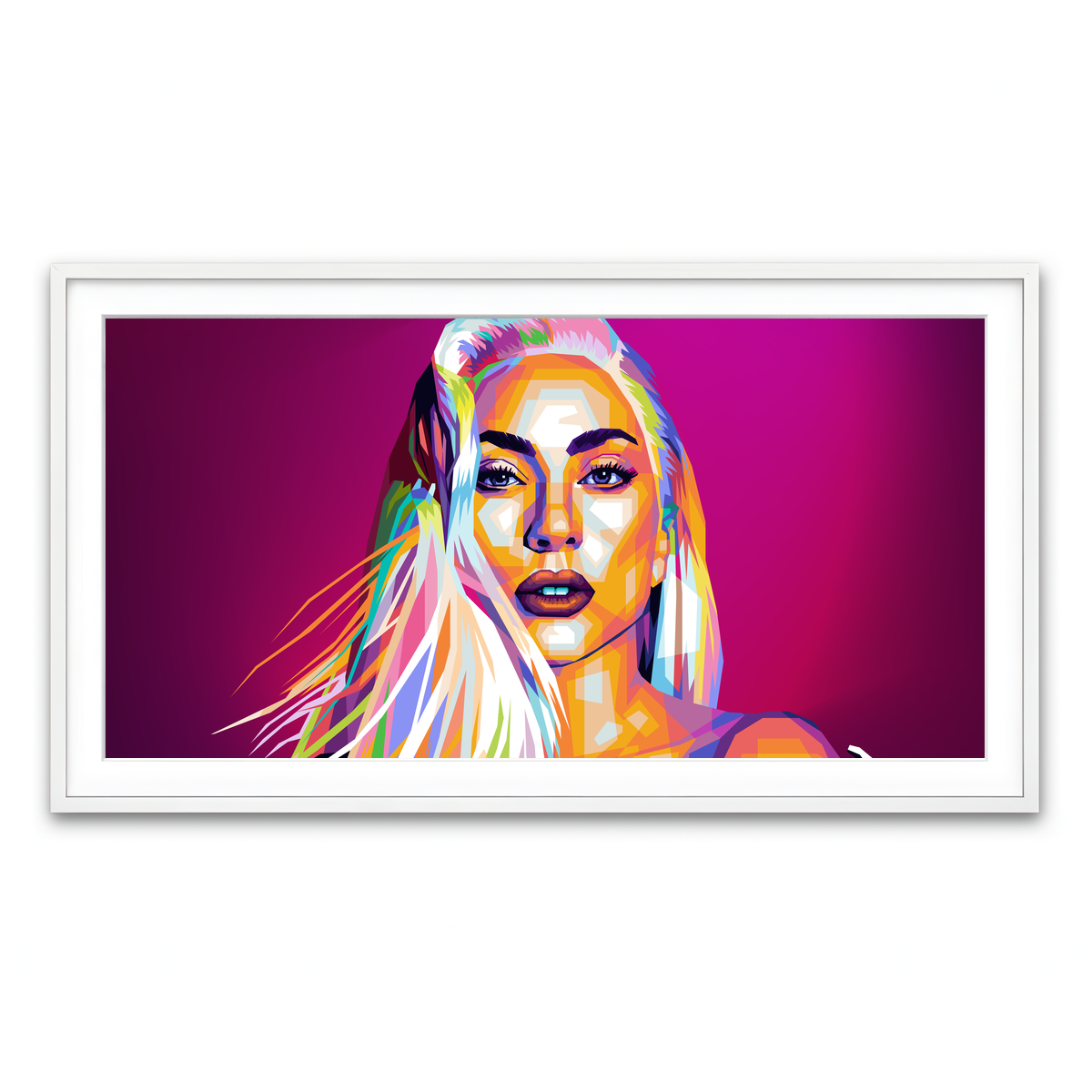 Framed Print 2x1 White