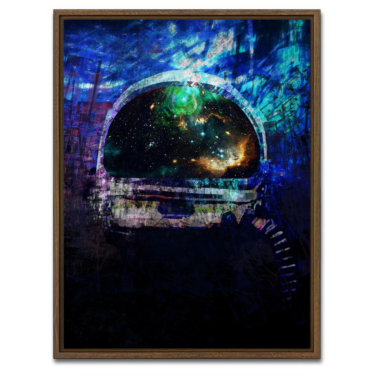 AUTO-MOCKUP WHITE | Galaxy Glow 1 | 1 Piece | Walnut Framed Canvas | group=3x4