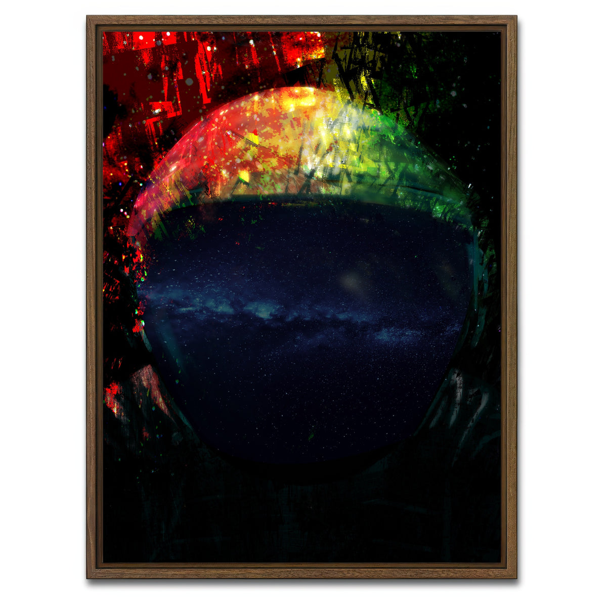 AUTO-MOCKUP WHITE | Galaxy Glow 4 | 1 Piece | Walnut Framed Canvas | group=3x4