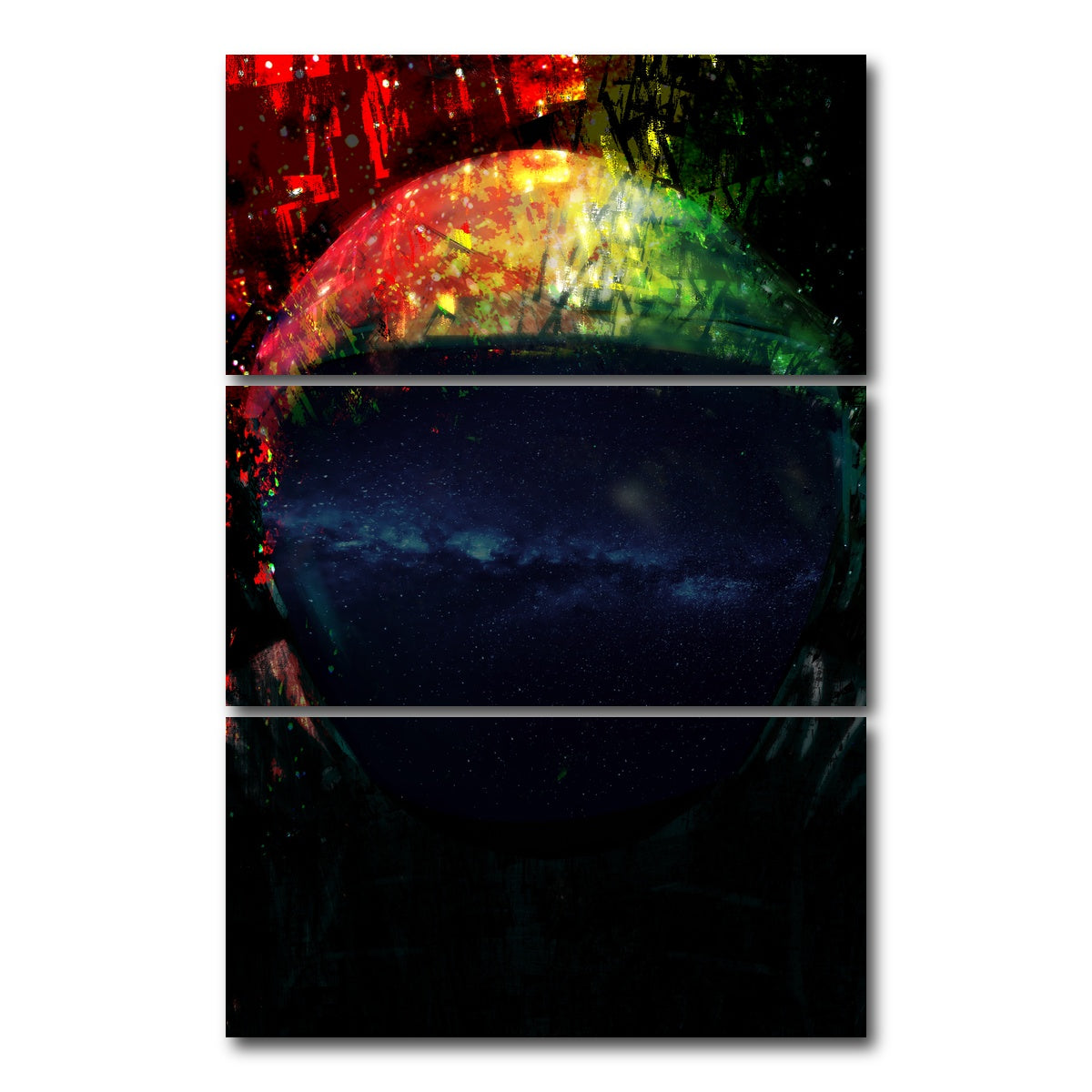 AUTO-MOCKUP WHITE | Galaxy Glow 4 | 3 Piece | Gallery Wrap Canvas | group=12x24_stacked