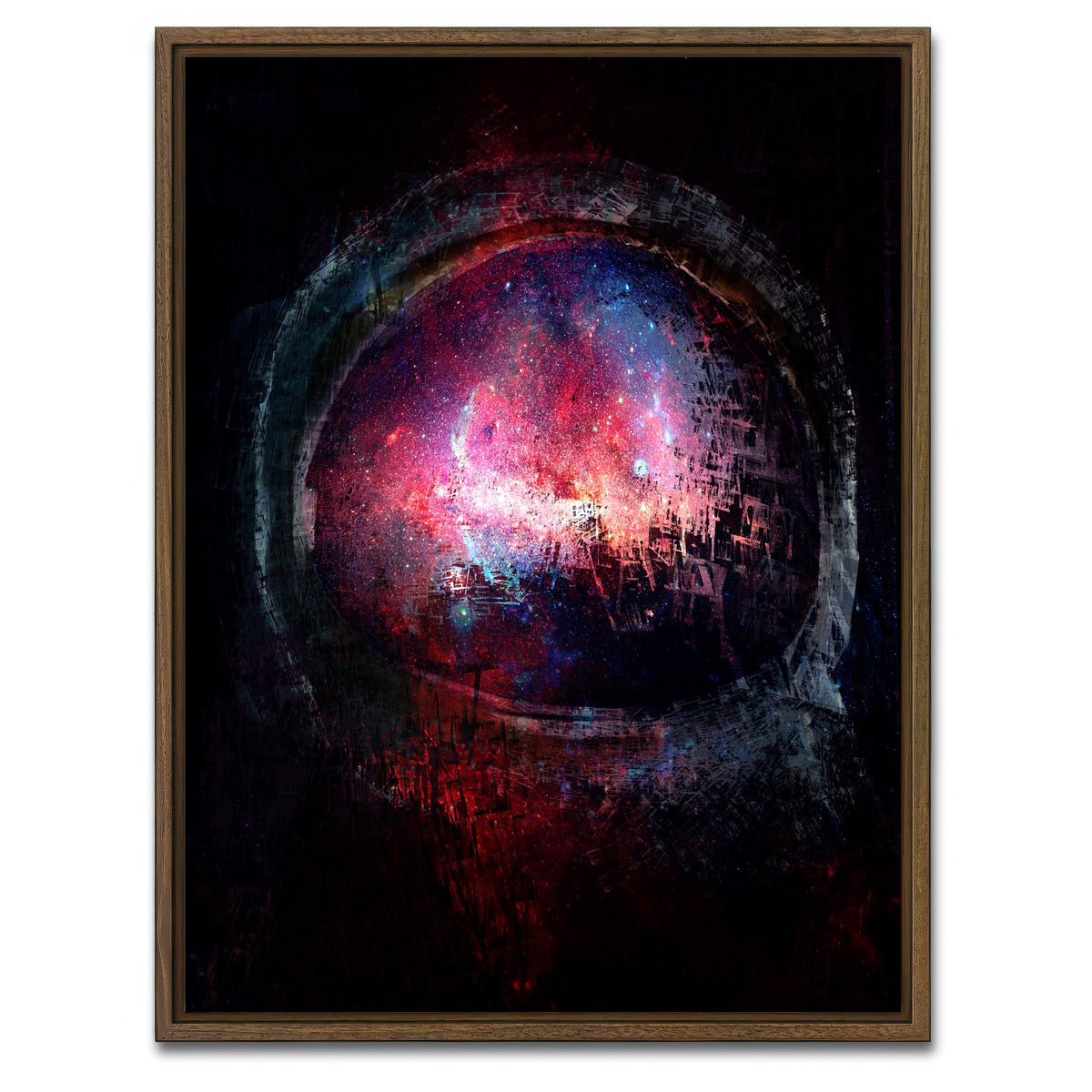 AUTO-MOCKUP WHITE | Galaxy Glow 5 | 1 Piece | Walnut Framed Canvas | group=3x4