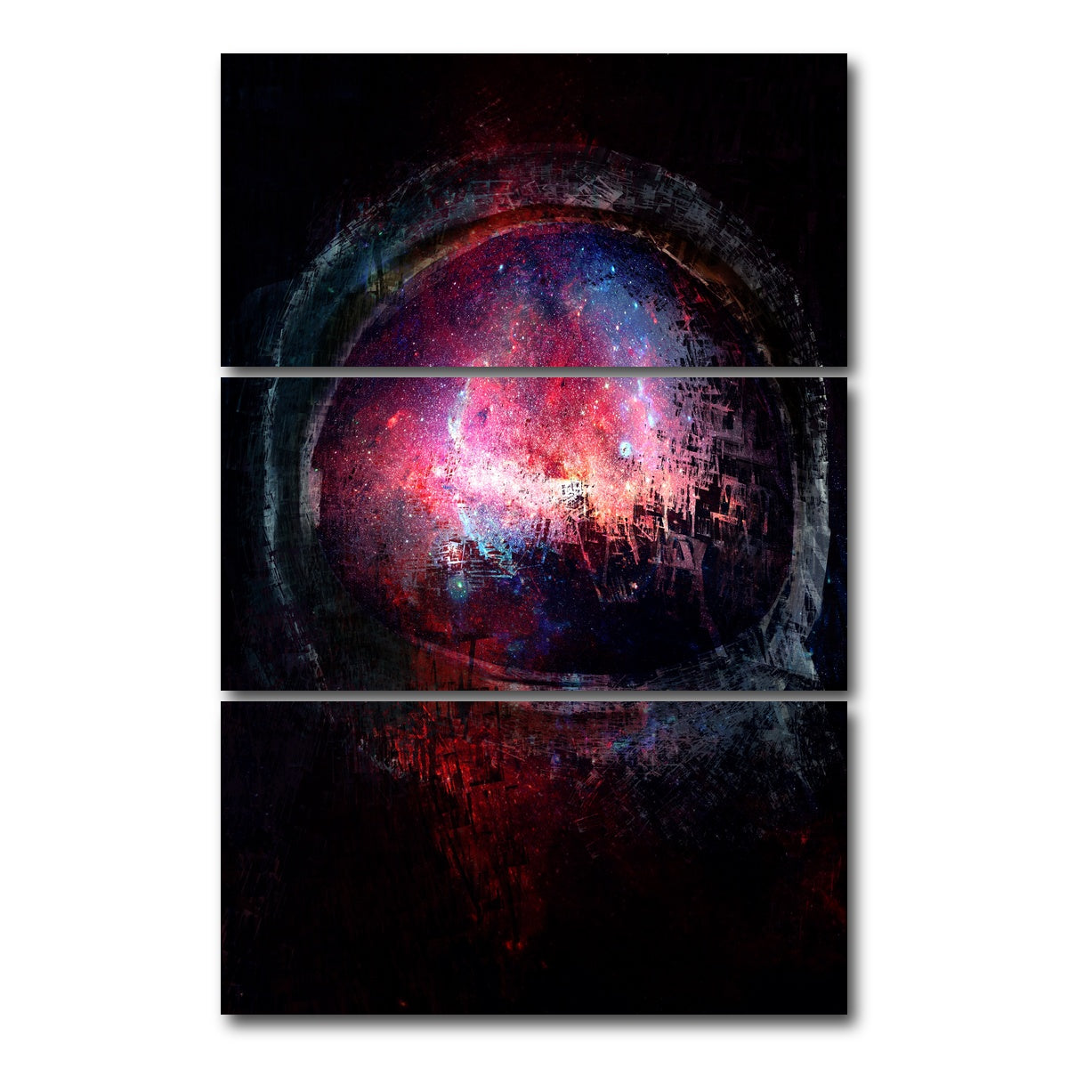 AUTO-MOCKUP WHITE | Galaxy Glow 5 | 3 Piece | Gallery Wrap Canvas | group=12x24_stacked