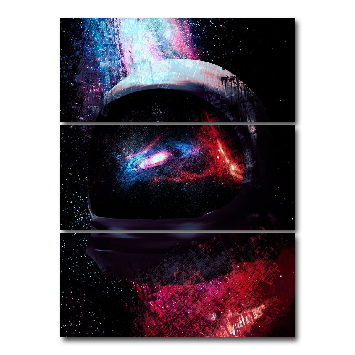 AUTO-MOCKUP WHITE | Galaxy Glow 6 | 3 Piece | Gallery Wrap Canvas | group=8x18_stacked