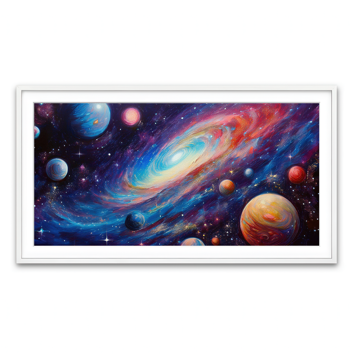 Framed Print 2x1 White