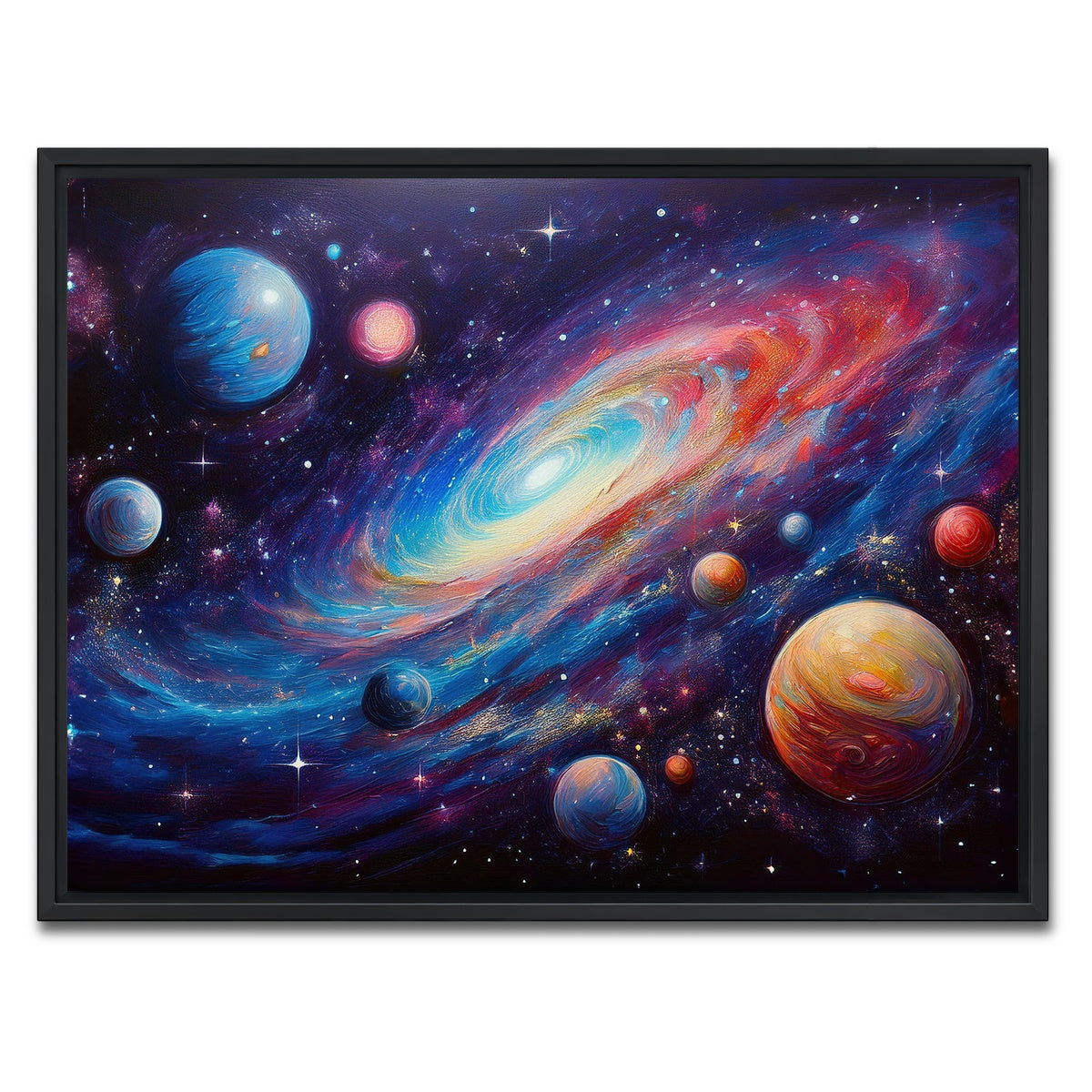 AUTO-MOCKUP WHITE | Galaxy Painting | 1 Piece | Black Framed Canvas | group=4x3