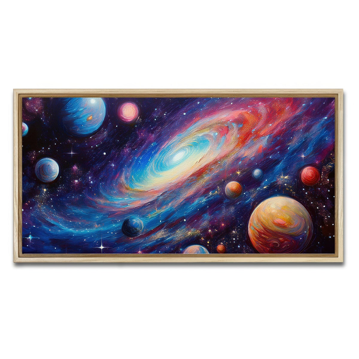 AUTO-MOCKUP WHITE | Galaxy Painting | 1 Piece | Natural Framed Canvas | group=2x1
