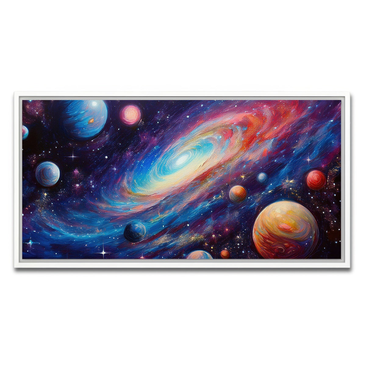 AUTO-MOCKUP WHITE | Galaxy Painting | 1 Piece | White Framed Canvas | group=2x1
