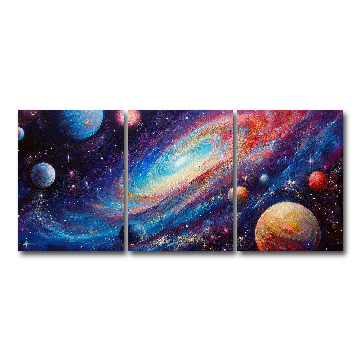 AUTO-MOCKUP WHITE | Galaxy Painting | 3 Piece | Gallery Wrap Canvas | group=18x24