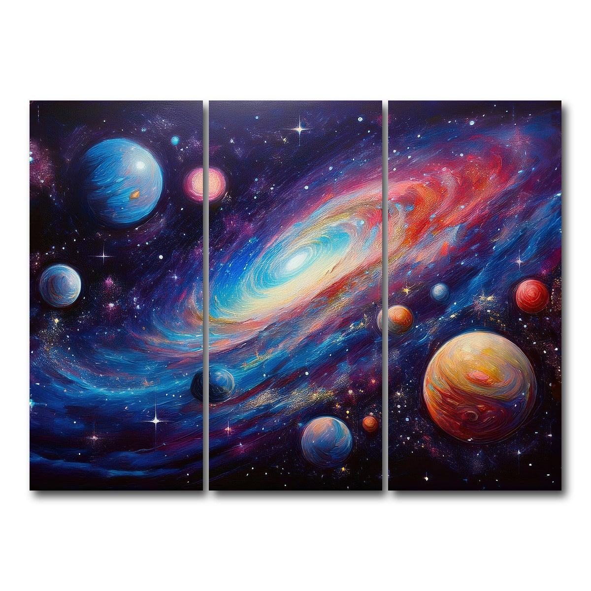 AUTO-MOCKUP WHITE | Galaxy Painting | 3 Piece | Gallery Wrap Canvas | group=8x18