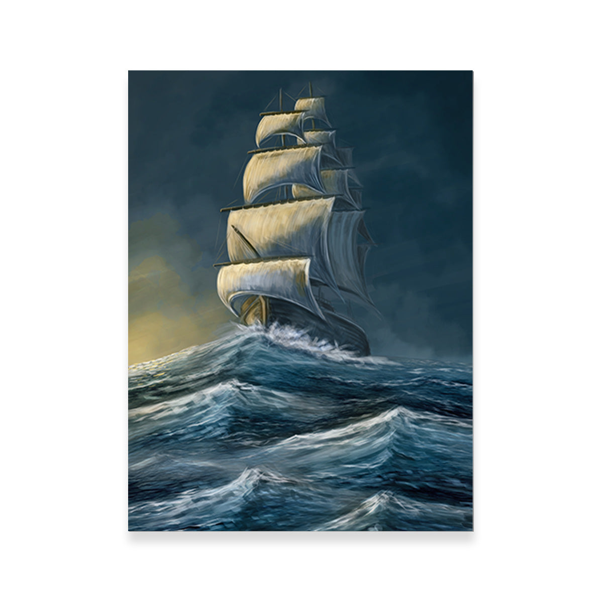 Galleon Under the Dark Sky Wall Art