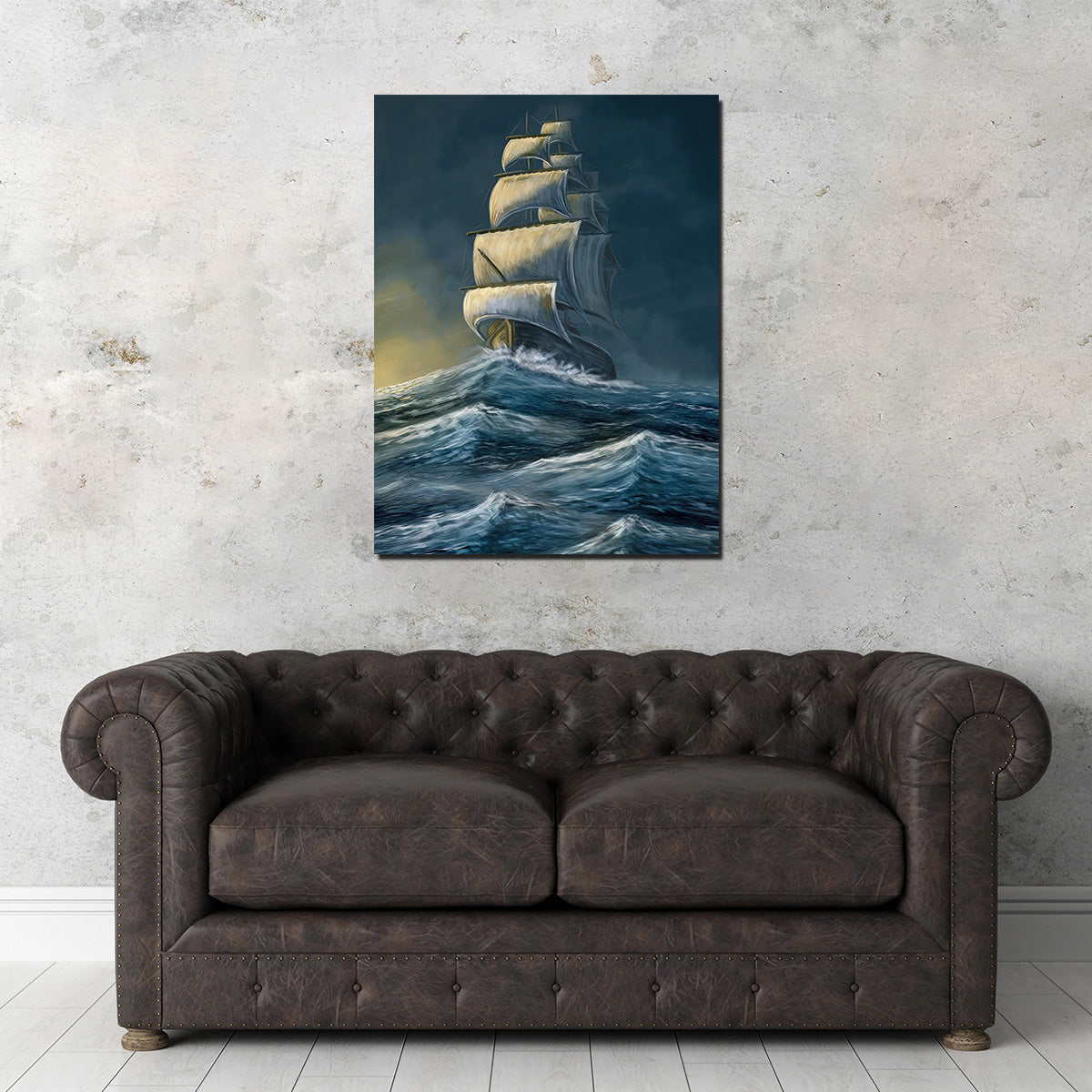 Galleon Under the Dark Sky Wall Art