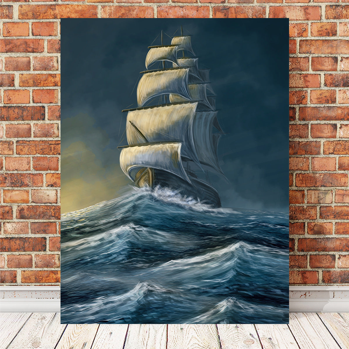 Galleon Under the Dark Sky Wall Art