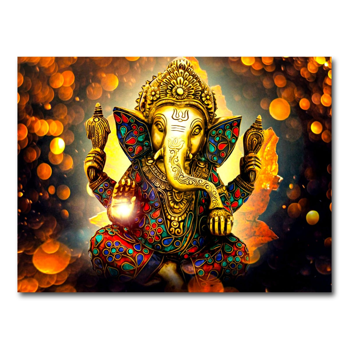 AUTO-MOCKUP WHITE | Ganesha Deity | 1 Piece | Gallery Wrap Canvas | group=4x3