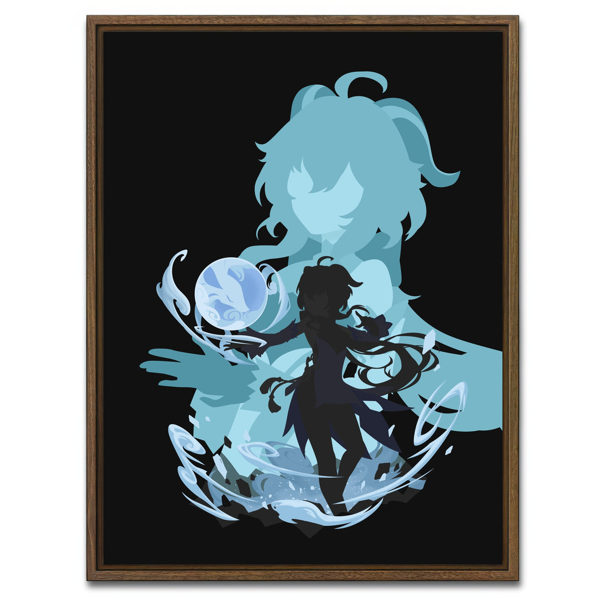 AUTO-MOCKUP WHITE | Ganyu | 1 Piece | Walnut Framed Canvas | group=3x4