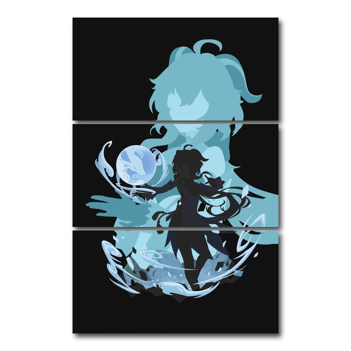 AUTO-MOCKUP WHITE | Ganyu | 3 Piece | Gallery Wrap Canvas | group=12x24_stacked