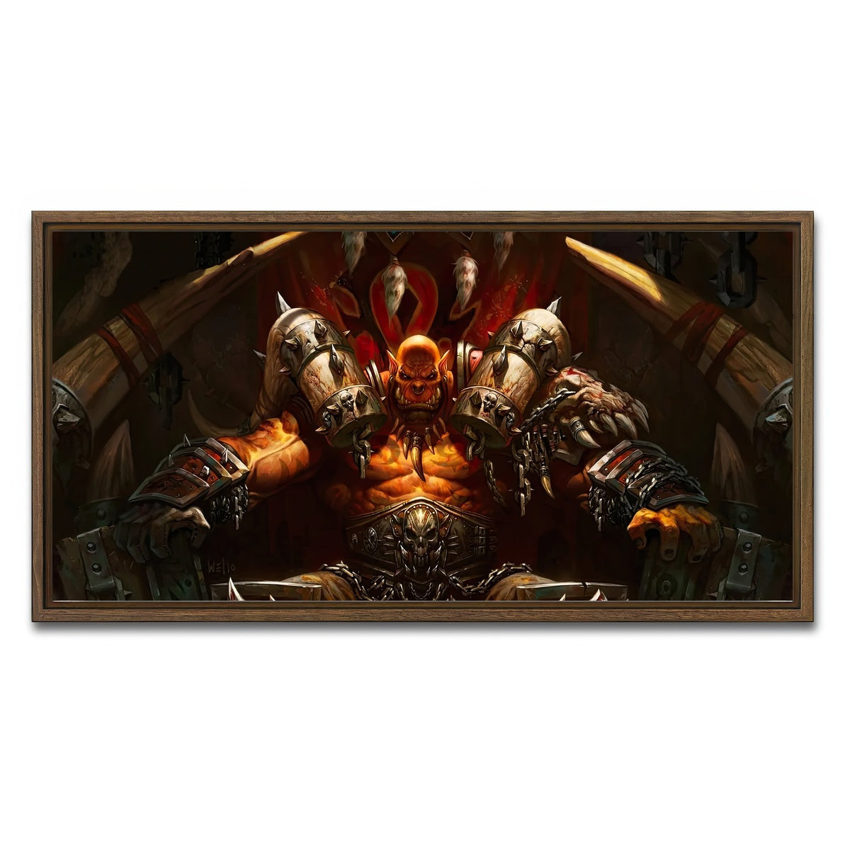 AUTO-MOCKUP WHITE | Garrosh | 1 Piece | Walnut Framed Canvas | group=2x1