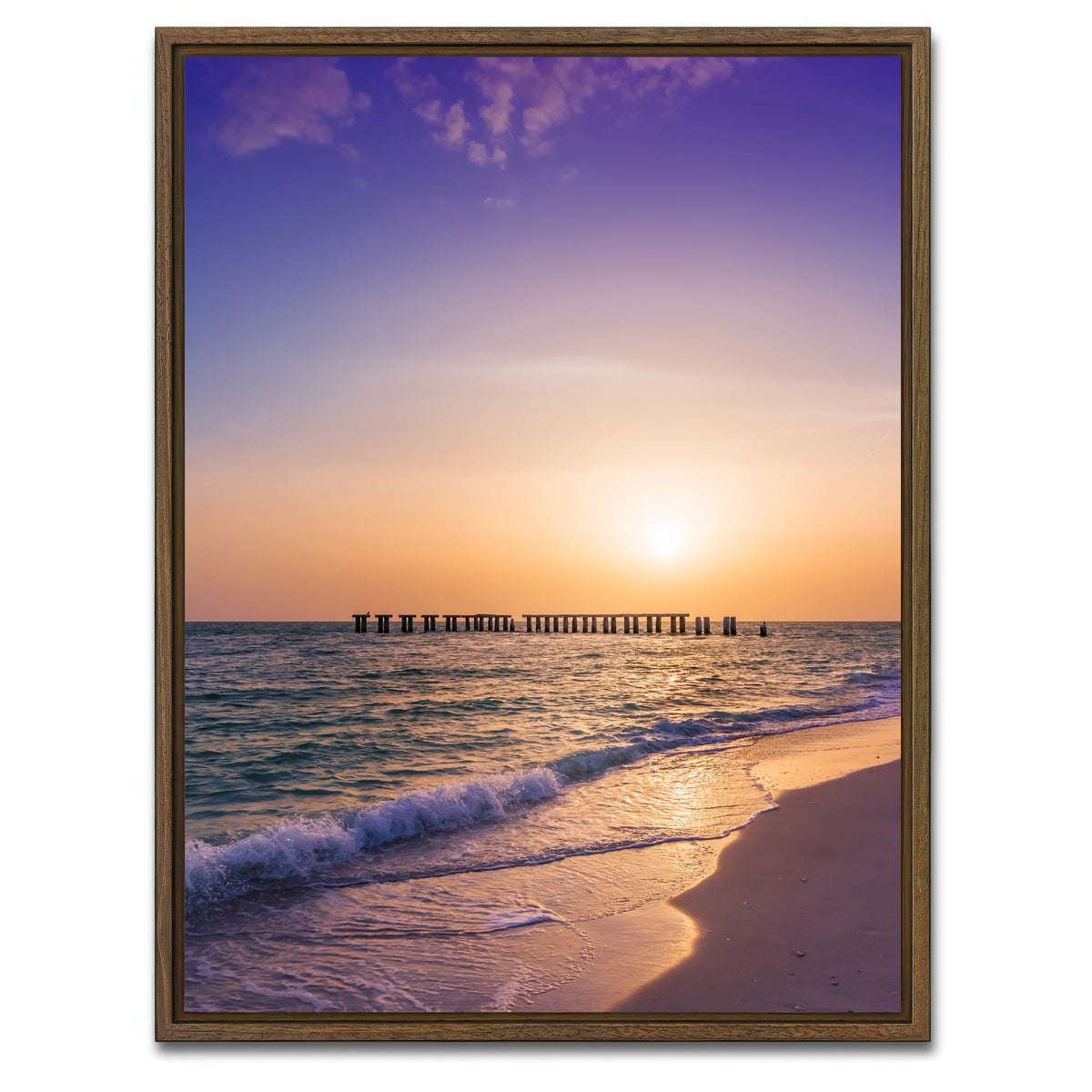 AUTO-MOCKUP WHITE | Gasparilla Island Sunset | 1 Piece | Walnut Framed Canvas | group=3x4