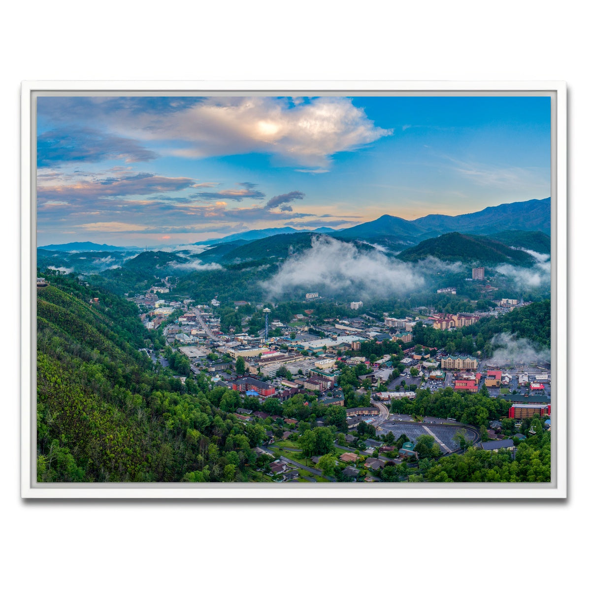 AUTO-MOCKUP WHITE | Gatlinburg Aerial | 1 Piece | White Framed Canvas | group=4x3