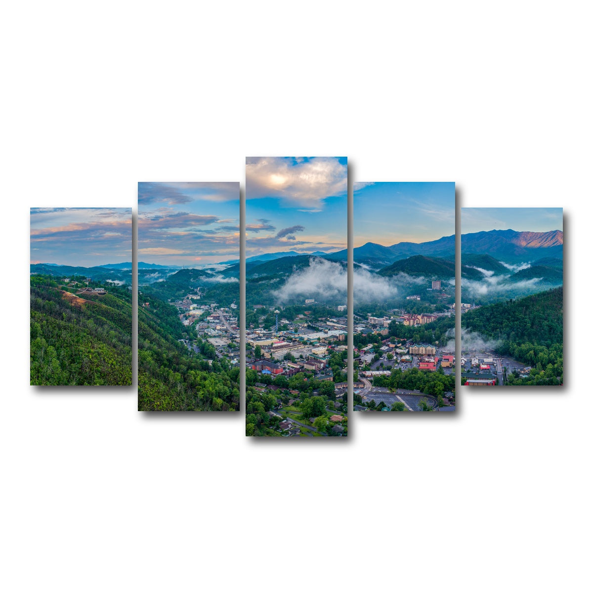 AUTO-MOCKUP WHITE | Gatlinburg Aerial | 5 Piece | Gallery Wrap Canvas | group=5_normal