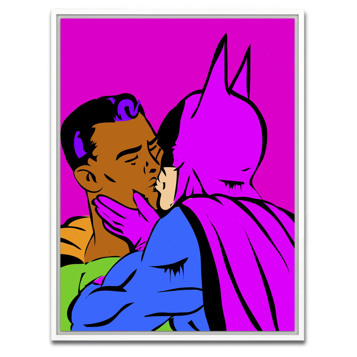 AUTO-MOCKUP WHITE | Gay Batman Superman | 1 Piece | White Framed Canvas | group=3x4