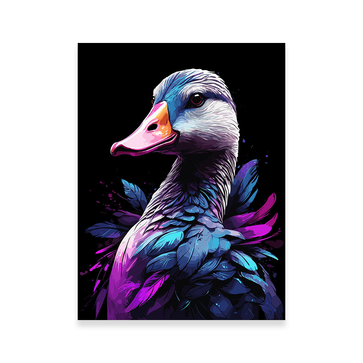 Geese Animal Colorful Wall Art