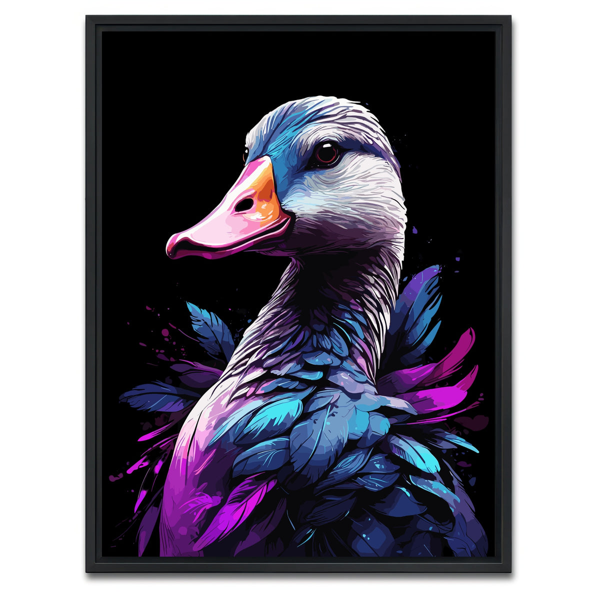 AUTO-MOCKUP WHITE | Geese Animal Colorful | 1 Piece | Black Framed Canvas | group=3x4