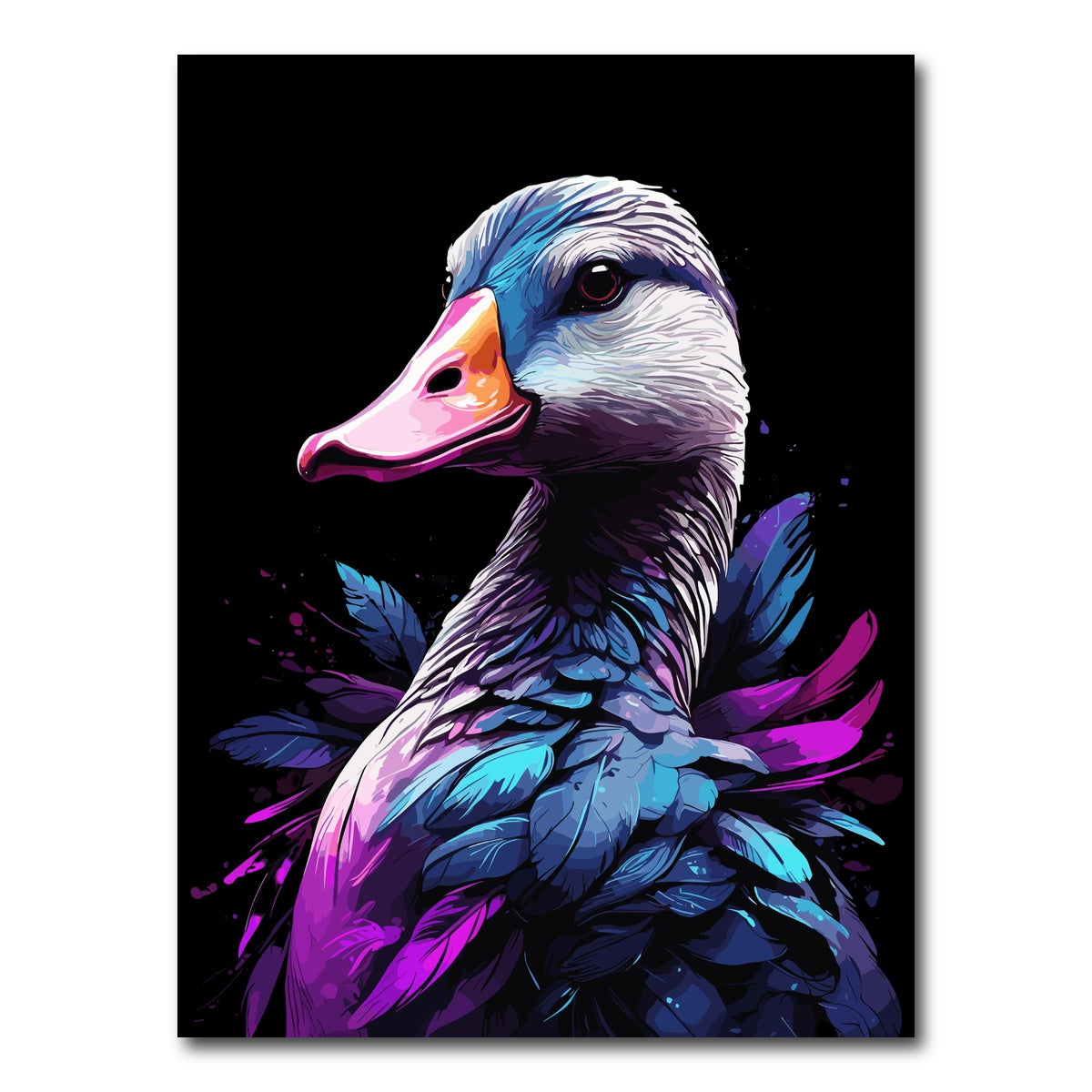 AUTO-MOCKUP WHITE | Geese Animal Colorful | 1 Piece | Gallery Wrap Canvas | group=3x4
