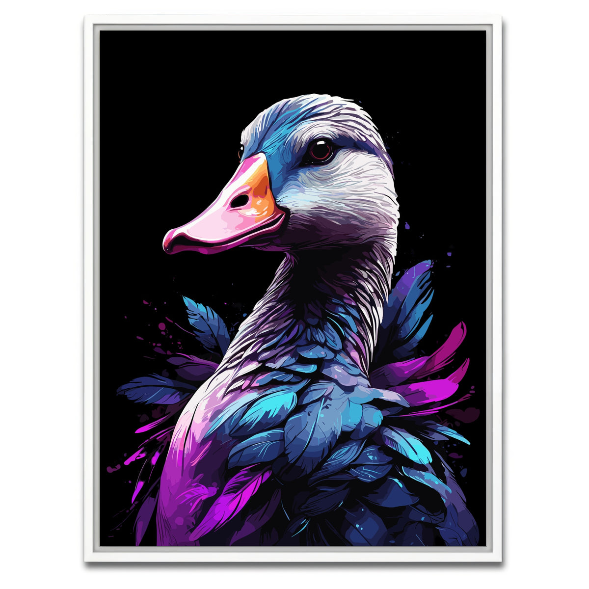 AUTO-MOCKUP WHITE | Geese Animal Colorful | 1 Piece | White Framed Canvas | group=3x4