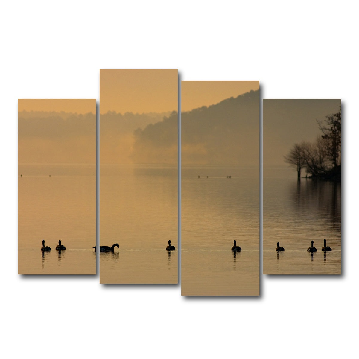 AUTO-MOCKUP WHITE | Geese on Lake Degray | 4 Piece | Gallery Wrap Canvas | group=4_normal