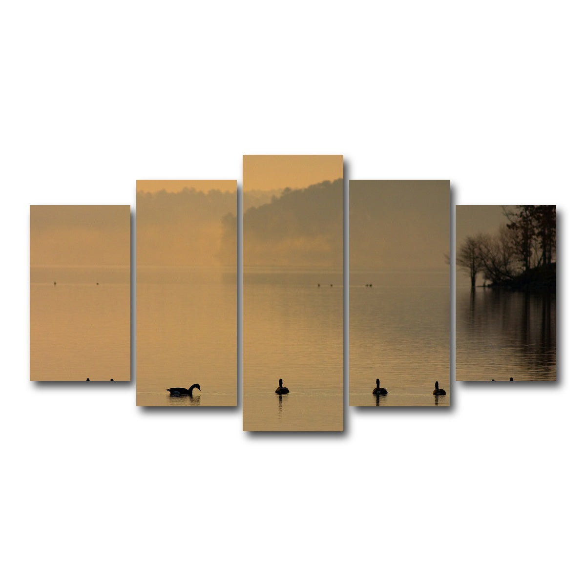AUTO-MOCKUP WHITE | Geese on Lake Degray | 5 Piece | Gallery Wrap Canvas | group=5_normal