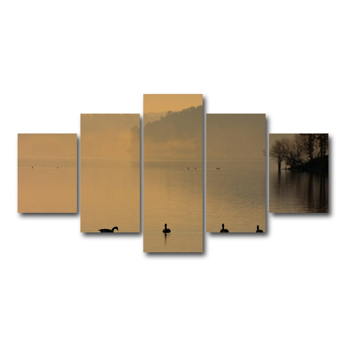 AUTO-MOCKUP WHITE | Geese on Lake Degray | 5 Piece | Gallery Wrap Canvas | group=5_short