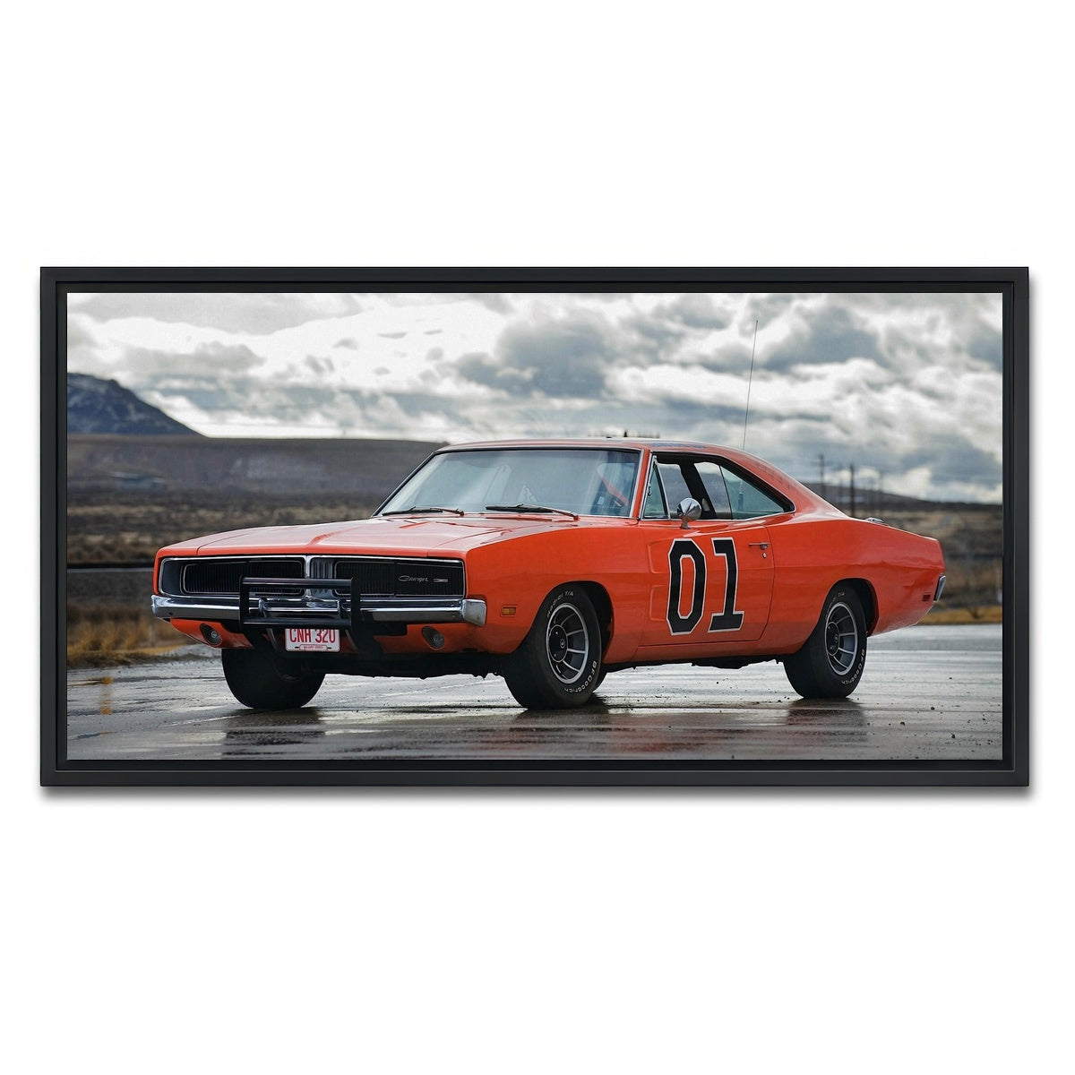 AUTO-MOCKUP WHITE | General Lee | 1 Piece | Black Framed Canvas | group=2x1