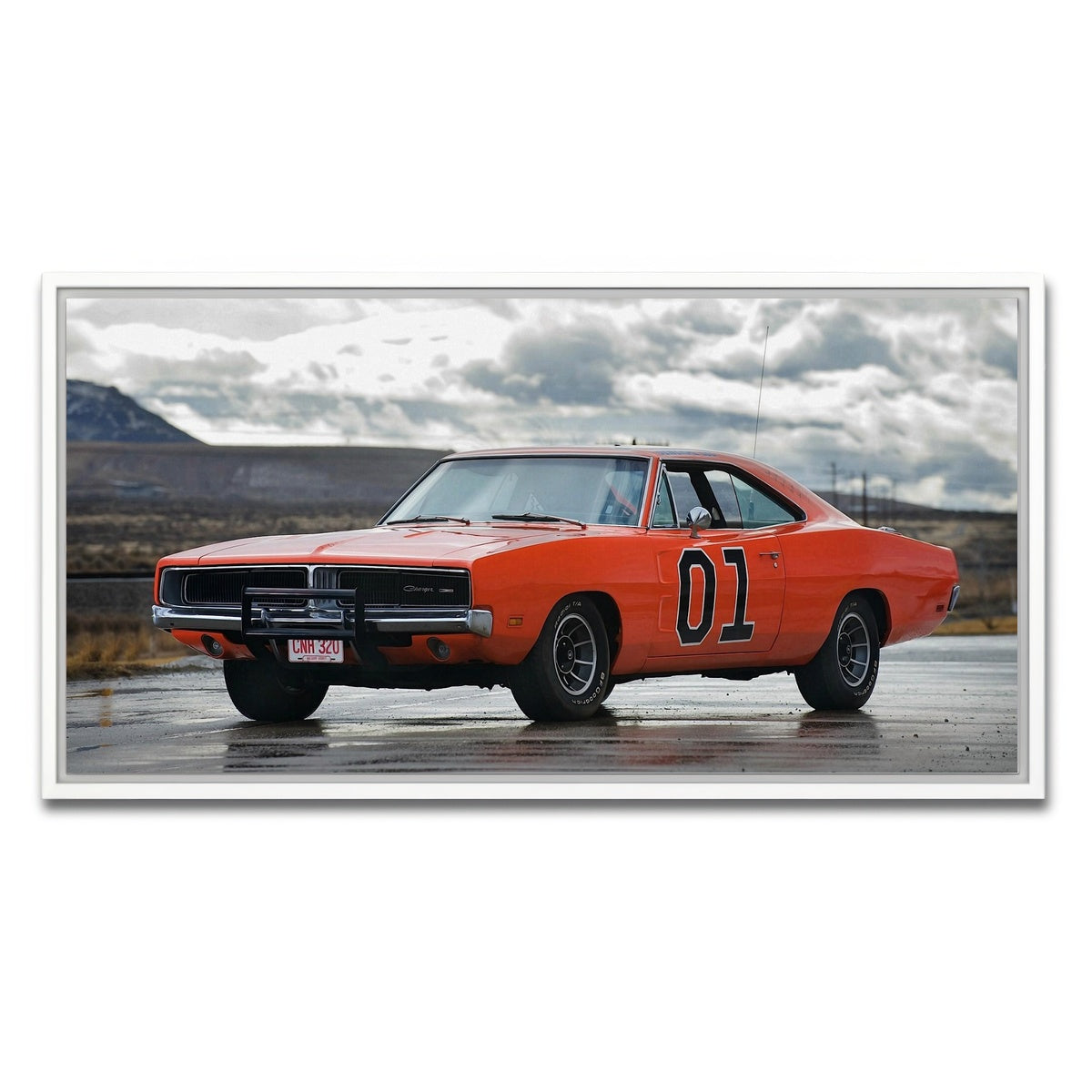 AUTO-MOCKUP WHITE | General Lee | 1 Piece | White Framed Canvas | group=2x1