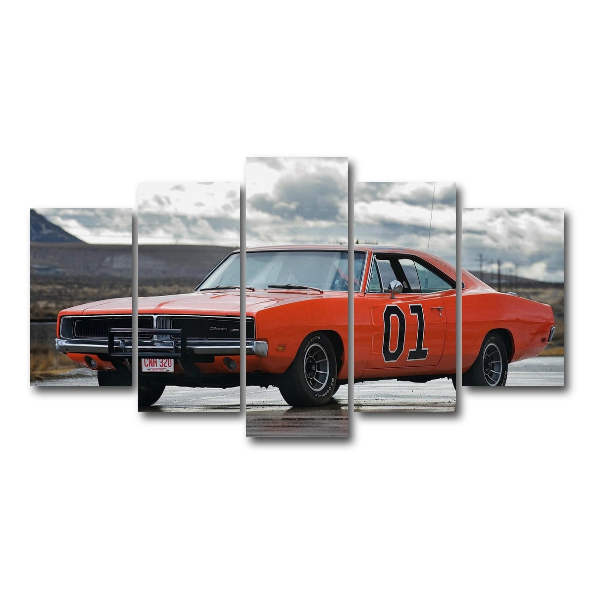 AUTO-MOCKUP WHITE | General Lee | 5 Piece | Gallery Wrap Canvas | group=5_normal