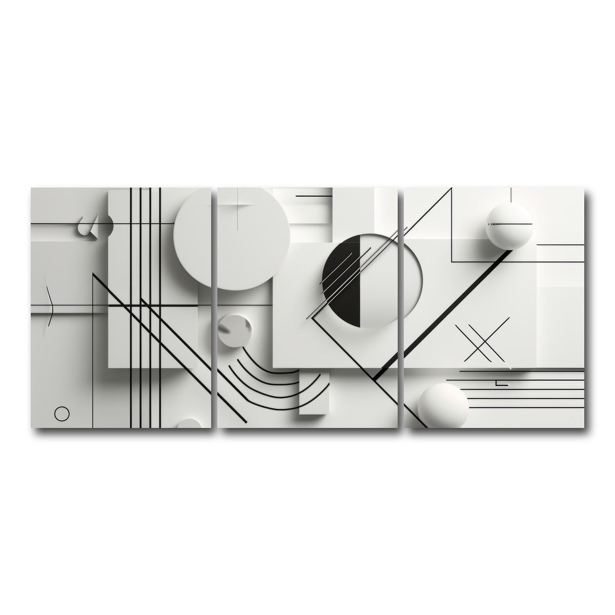 AUTO-MOCKUP WHITE | Geometric Lines | 3 Piece | Gallery Wrap Canvas | group=18x24