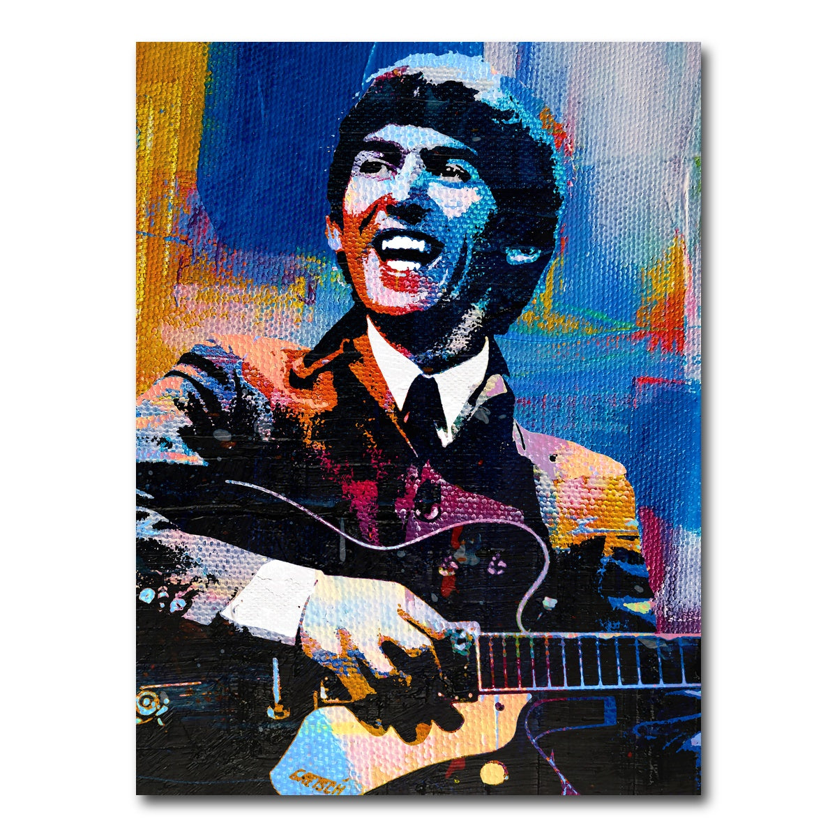AUTO-MOCKUP WHITE | George Harrison Beatles | 1 Piece | Gallery Wrap Canvas | group=3x4